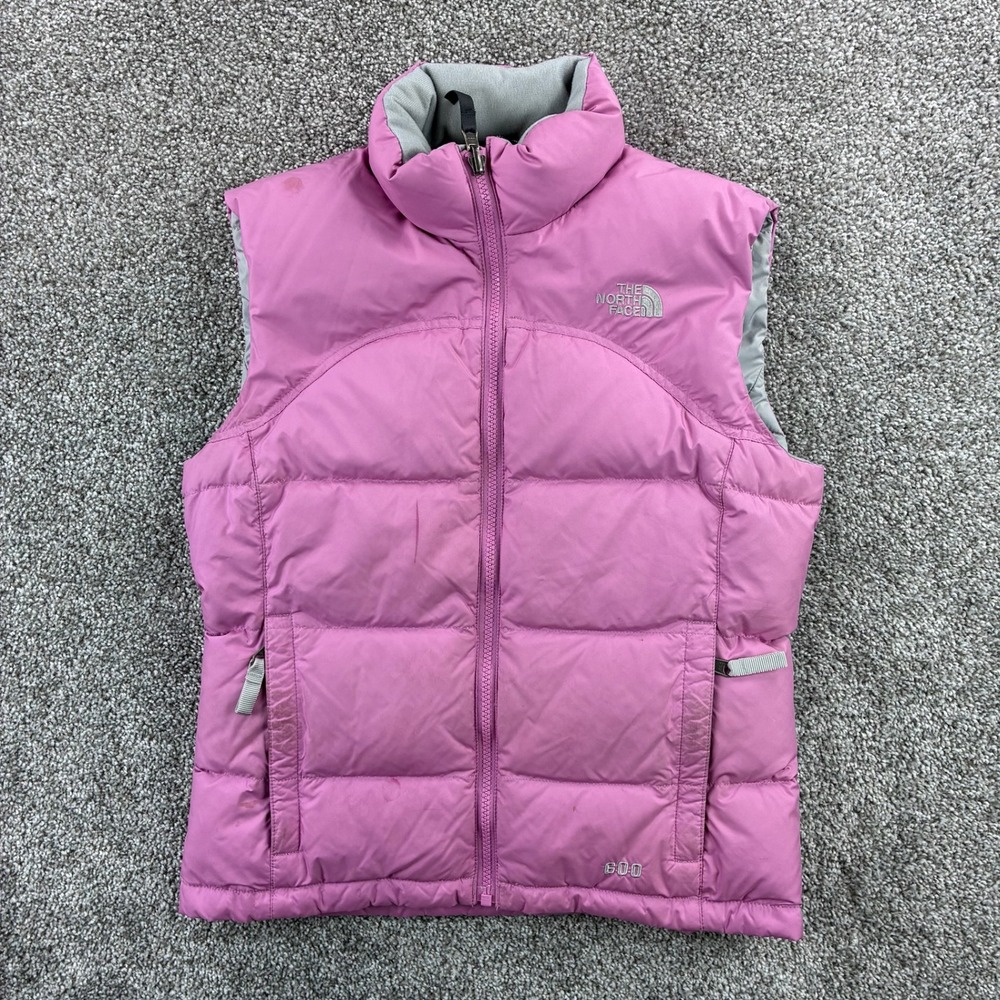 The North Face Nuptse Puffer Vest Girls Medium Pink 600 Down Fill